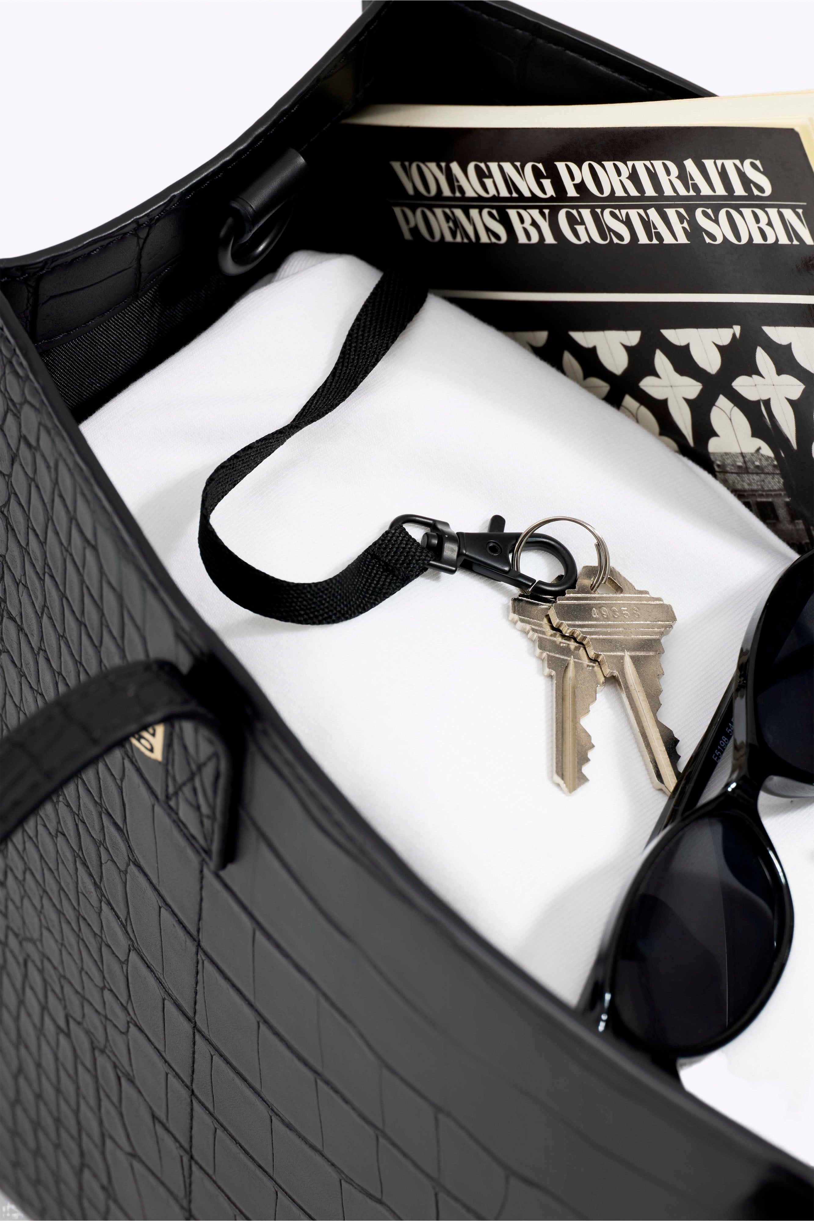 The Work Tote in Black Croc